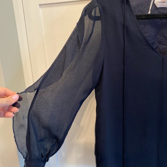 See by Chloe navy ruffle sleeve blouse - Picture 5 of 6